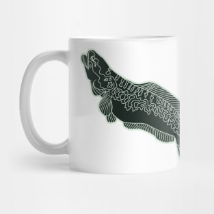 silhouette of a snakehead fish Mug